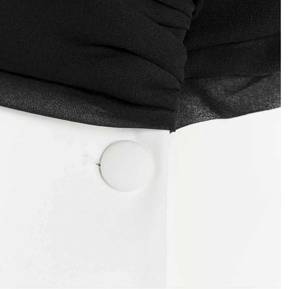Zara NWT contrast bustier top white black 3327/597 - Picture 5 of 11